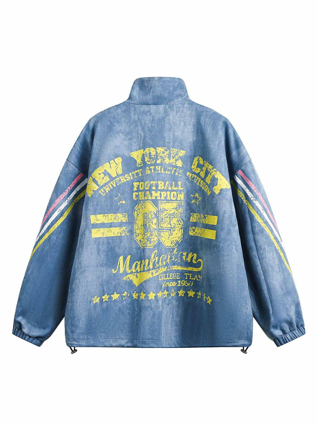 Contrast Color Letter Print Suede Tracksuit